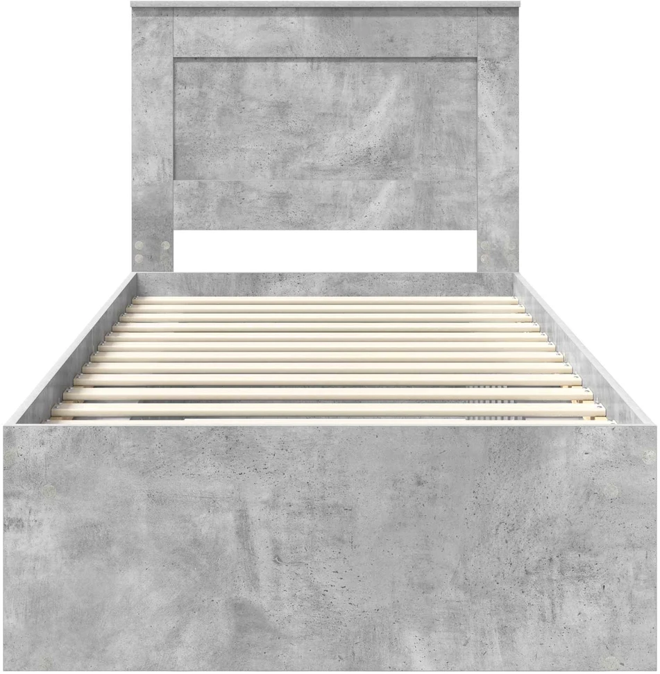 Lova Lovos rėmas Betono pilka 90 x 190 cm Kietos pušies mediena