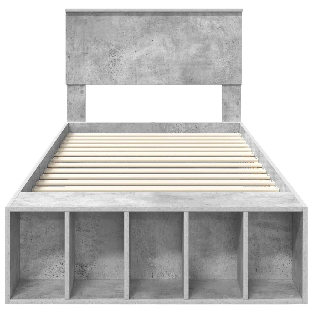 Lova Lovos rėmas Betono pilka 90 x 200 cm Apdirbta mediena