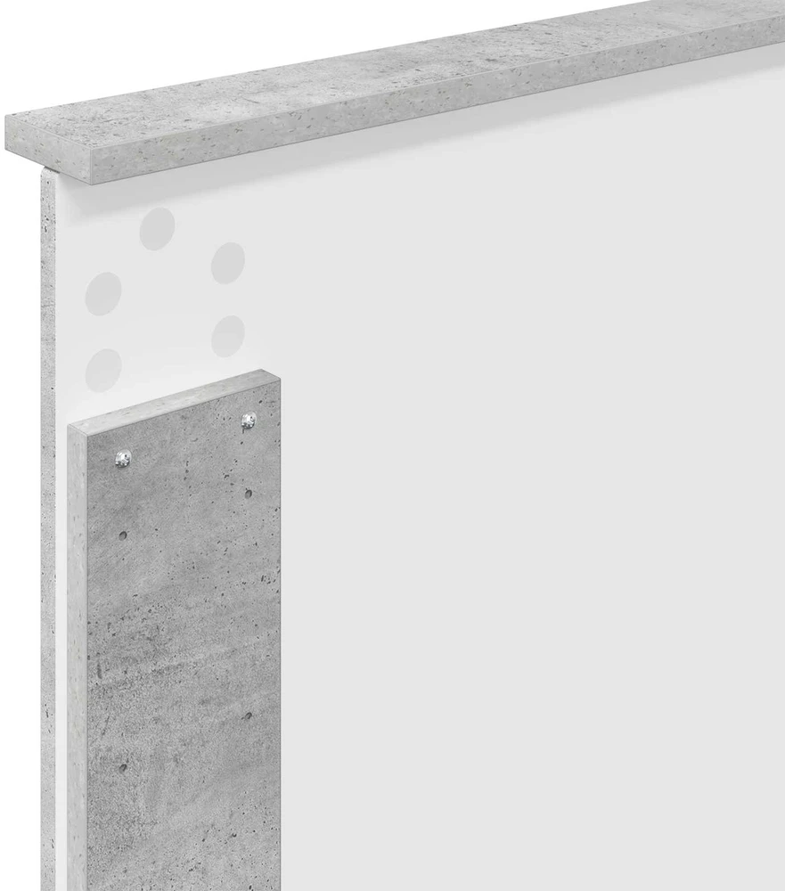 Lova Lovos rėmas Betono pilka 90 x 200 cm Apdirbta mediena