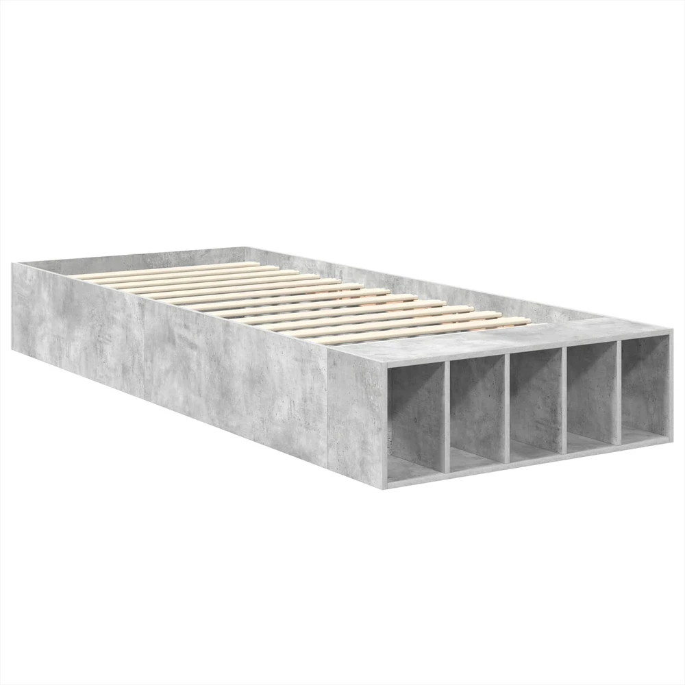Lova Lovos rėmas Betono pilka 90 x 200 cm Apdirbta mediena