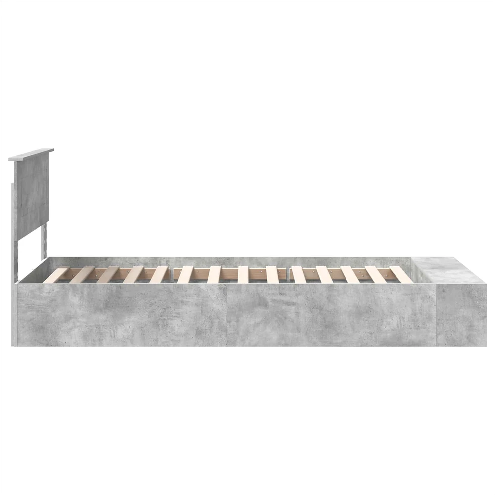 Lova Lovos rėmas Betono pilka 90 x 200 cm Apdirbta mediena