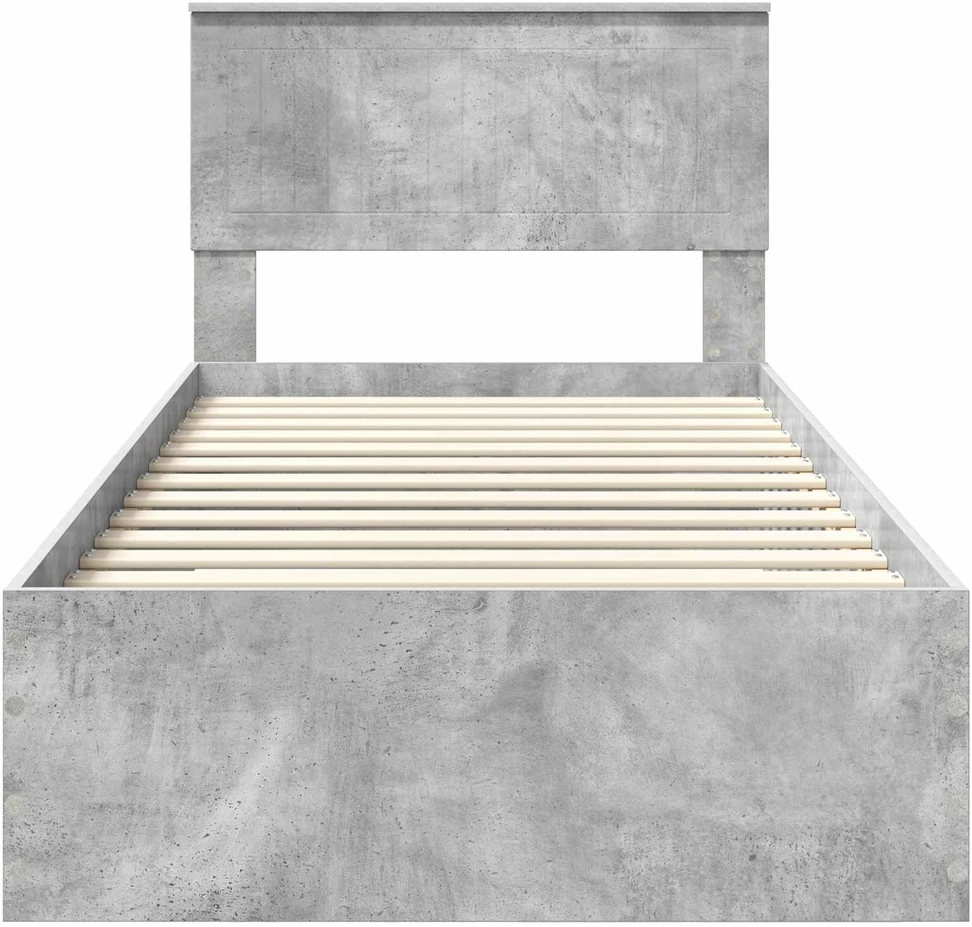 Lova Lovos rėmas Betono pilka 90 x 200 cm Apdirbta mediena