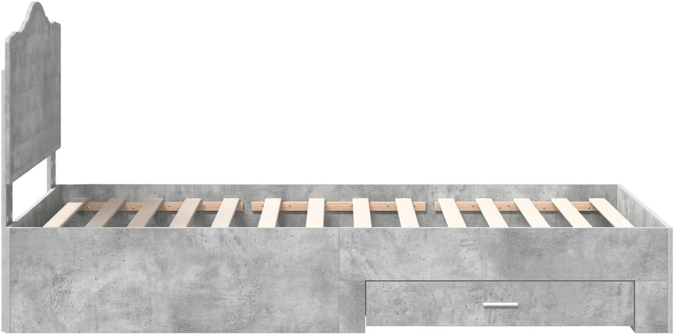 Lova Lovos rėmas Betono pilka 90 x 200 cm Apdirbta mediena