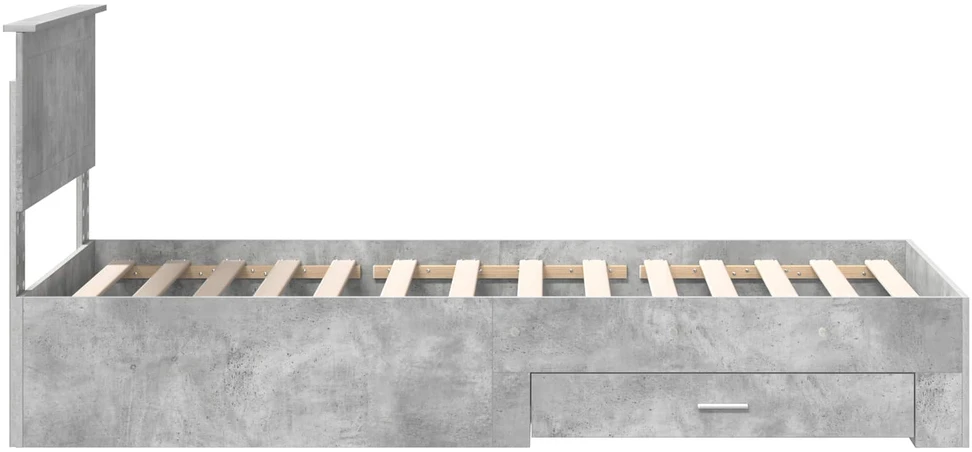 Lova Lovos rėmas Betono pilka 90 x 200 cm Apdirbta mediena