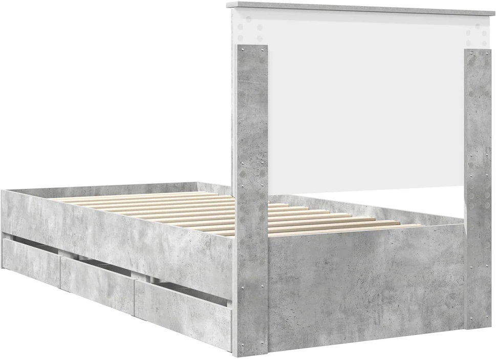 Lova Lovos rėmas Betono pilka 90 x 200 cm Inžinerinė mediena
