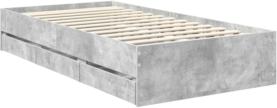 Lova Lovos rėmas Betono pilka 90 x 200 cm Inžinerinė mediena