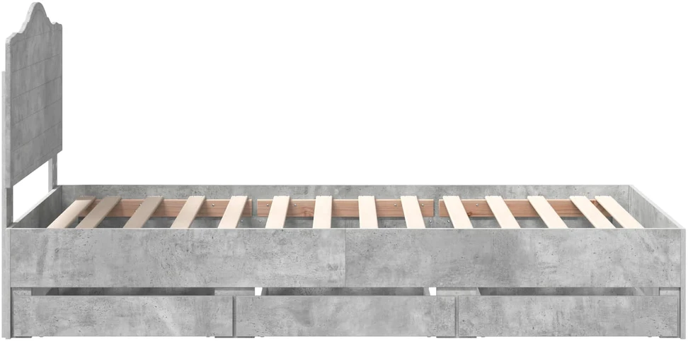 Lova Lovos rėmas Betono Pilka 90 x 200 cm Inžinerinė mediena