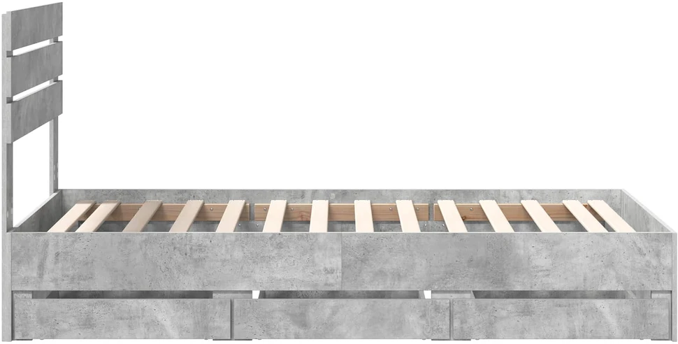 Lova Lovos rėmas Betono pilka 90 x 200 cm Inžinerinė mediena