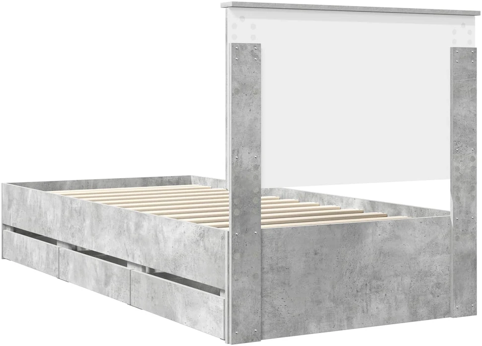 Lova Lovos rėmas Betono pilka 90 x 190 cm Inžinerinė mediena