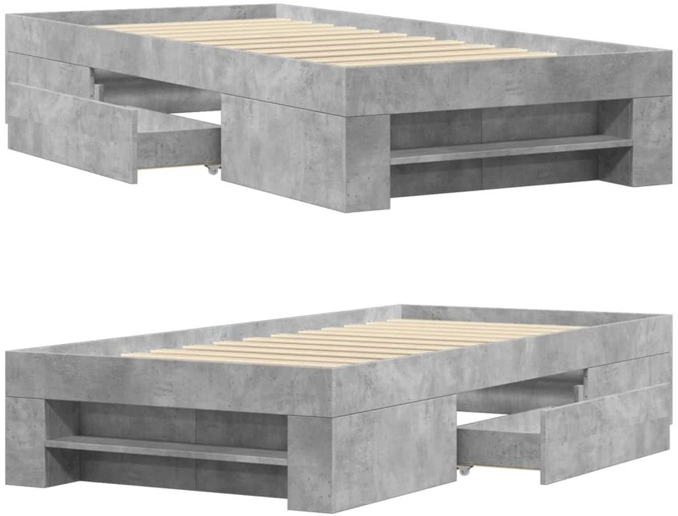 Lovos rėmas, betono pilkos spalvos, 90x200cm, apdirbta mediena