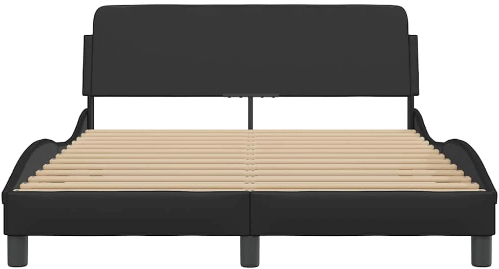 Lova Lovos rėmas Dover, juodas, 135x190 cm, dirbtinė oda
