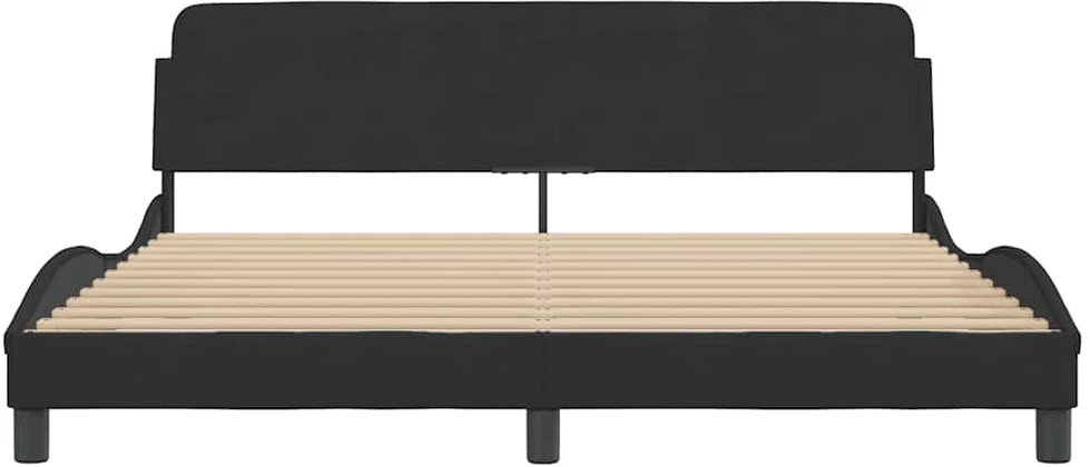 Lovos rėmas Dover, juodas, 180x200 cm, aksomas