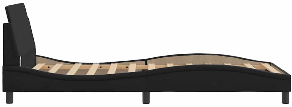 Lovos rėmas su galvūgaliu, juodos, 100x200cm, dirbtinė oda