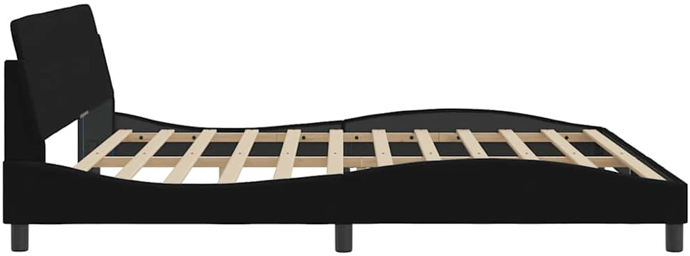 Lovos rėmas be čiužinio, juodos spalvos, 200x200cm, aksomas