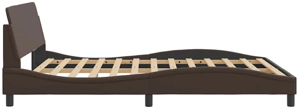 Lovos rėmas su galvūgaliu, rudos, 160x200cm, dirbtinė oda
