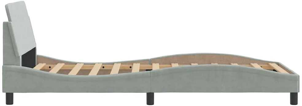 Lovos rėmas be čiužinio, šviesiai pilkas, 100x200cm, aksomas