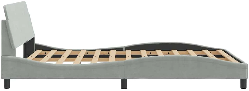 Lova Lovos rėmas Dover, šviesiai pilkas, 135x190 cm, aksomas