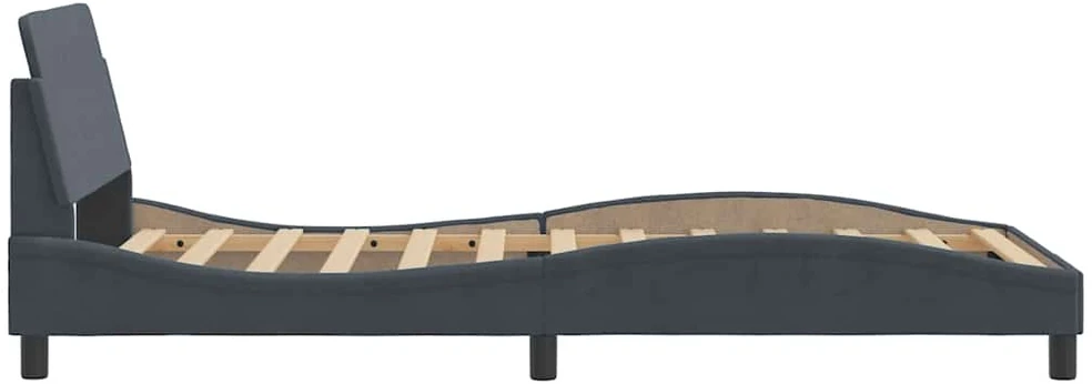 Lovos rėmas be čiužinio, tamsiai pilkas, 100x200cm, aksomas