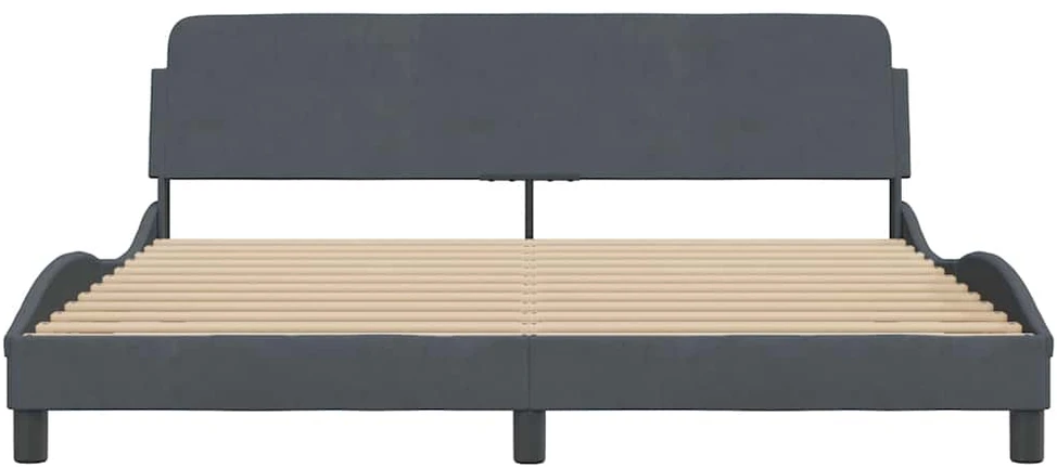 Lovos rėmas Dover, tamsiai pilkas, 180x200 cm, aksomas