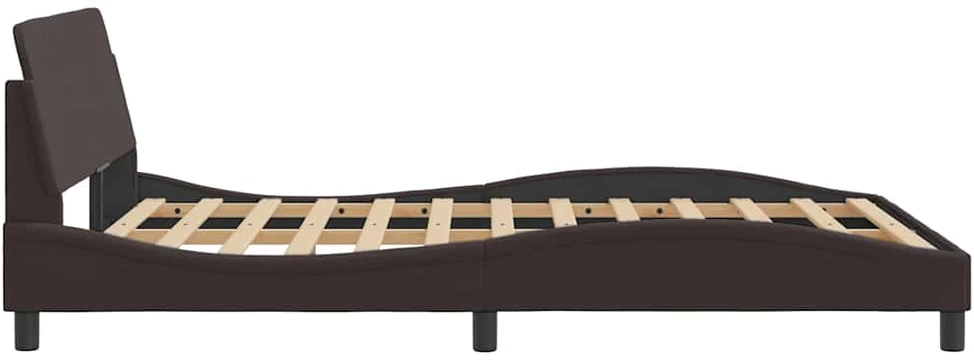 Lovos rėmas be čiužinio, tamsiai rudas, 140x200cm, audinys