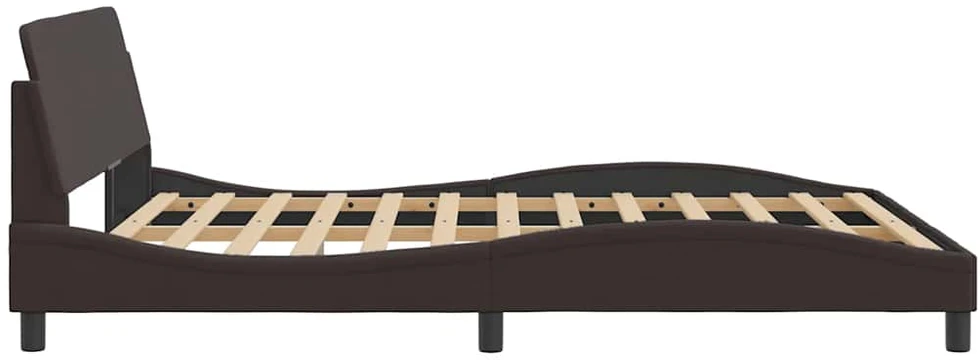 Lovos rėmas be čiužinio, tamsiai rudas, 160x200cm, audinys
