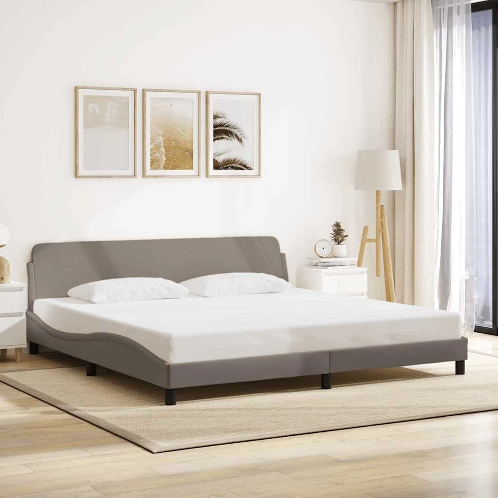 Lovos rėmas be čiužinio, taupe spalvos, 200x200cm, audinys