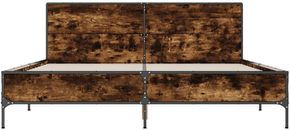 Lovos rėmas, dūminio ąžuolo, 120x200cm, mediena ir metalas