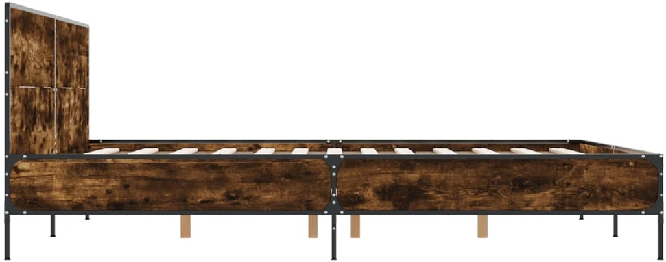Lovos rėmas, dūminio ąžuolo, 120x200cm, mediena ir metalas