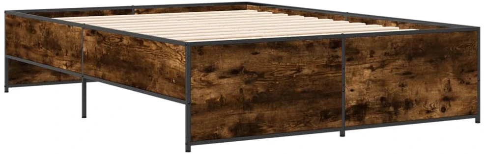 Lovos rėmas, dūminio ąžuolo, 120x200cm, mediena ir metalas