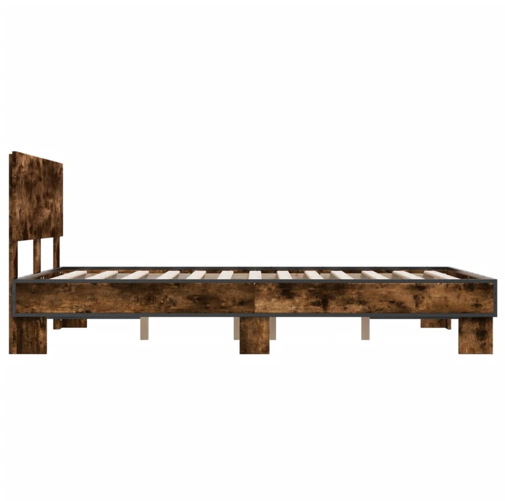 Lovos rėmas, dūminio ąžuolo, 140x200cm, mediena ir metalas