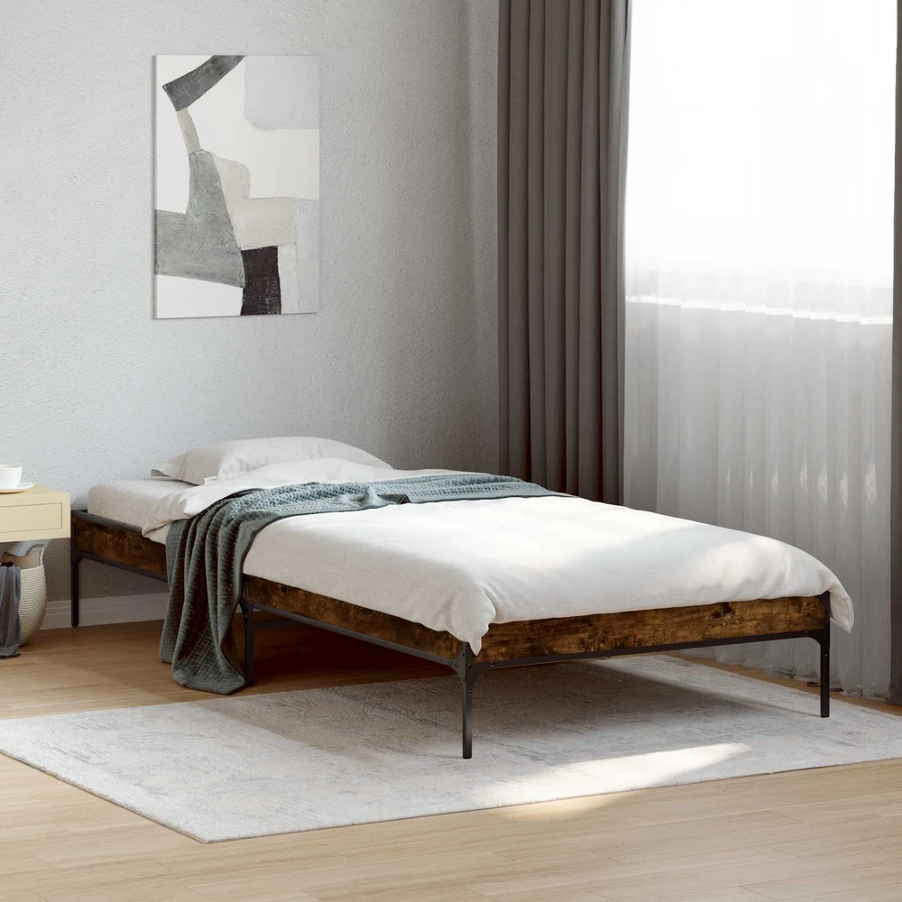 Lova Lovos rėmas Dūminis ąžuolas 80 x 200 cm Apdirbta mediena