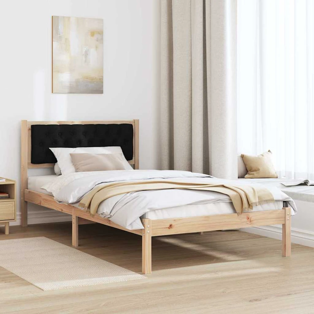 Lova Lovos rėmas Juoda 100 x 200 cm Kietos pušies mediena