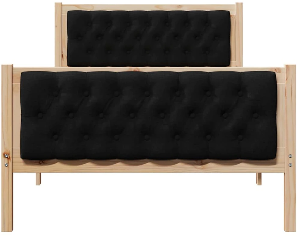 Lova Lovos rėmas Juoda 100 x 200 cm Kietos pušies mediena