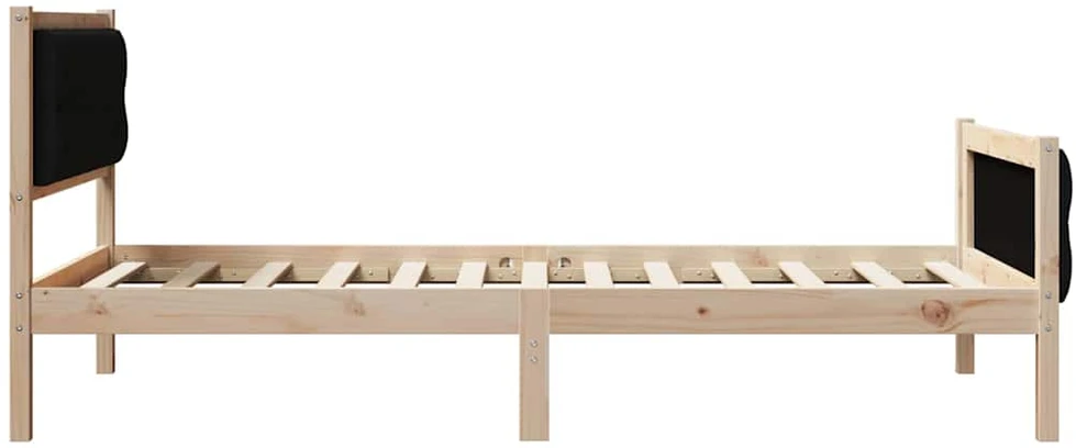 Lova Lovos rėmas Juoda 100 x 200 cm Kietos pušies mediena