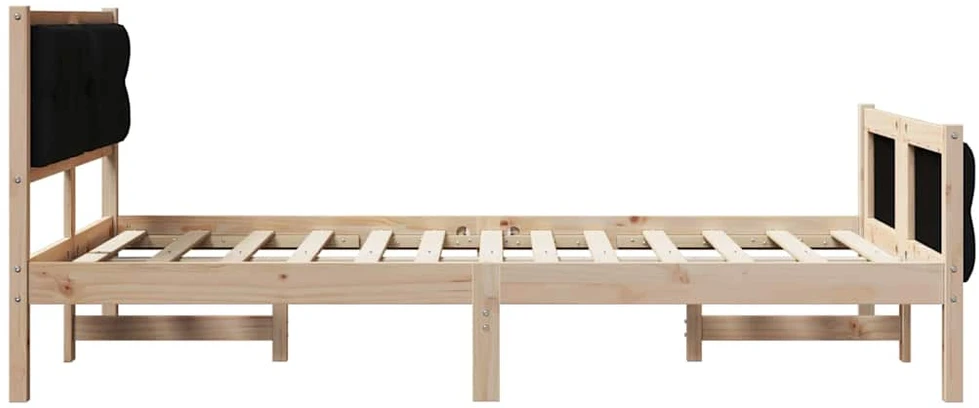 Lova Lovos rėmas Juoda 120 x 190 cm Kietos pušies mediena
