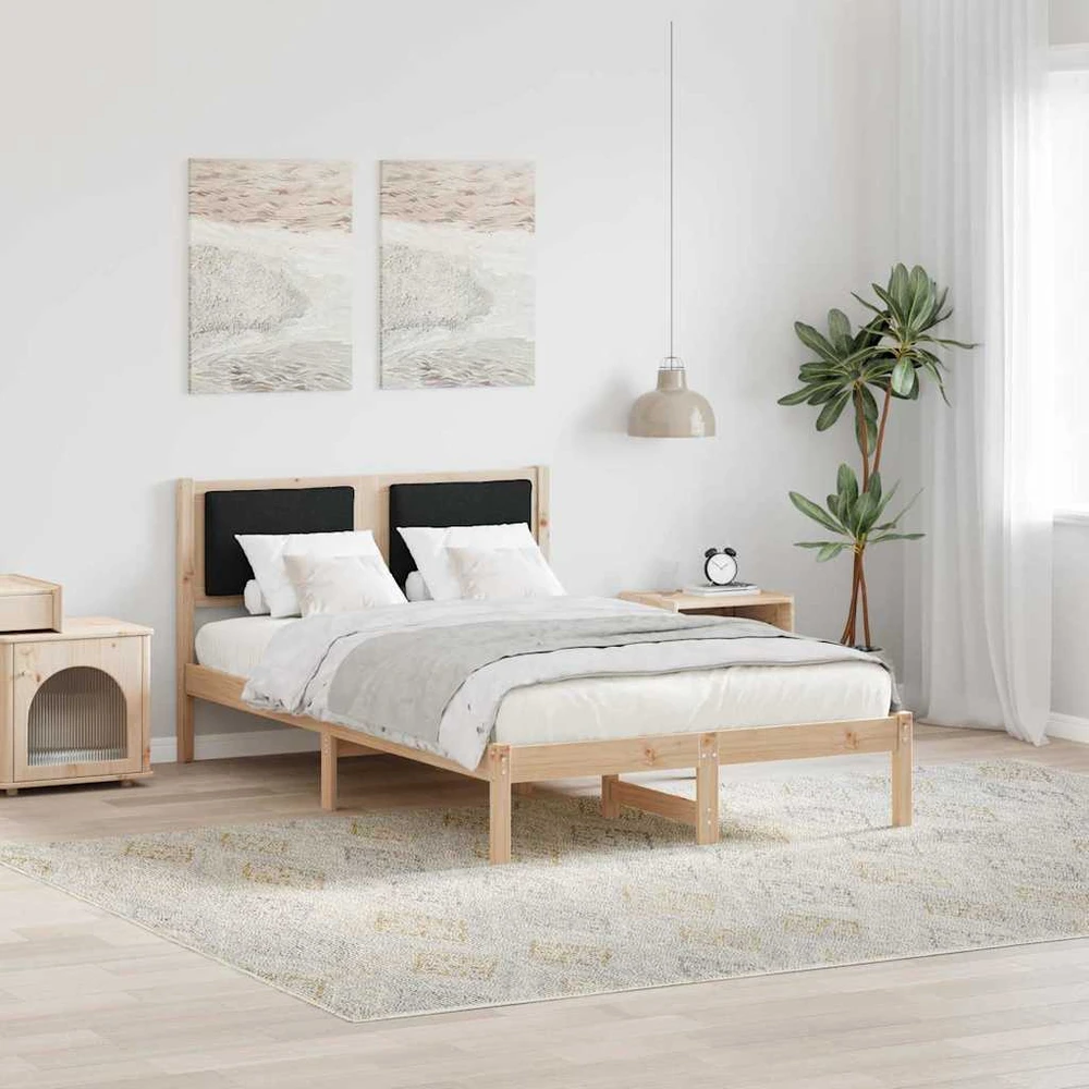 Lova Lovos rėmas Juoda 120 x 190 cm Kietos pušies mediena