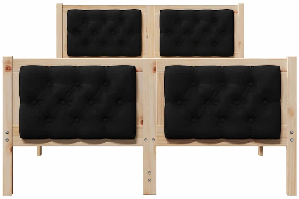 Lova Lovos rėmas Juoda 120 x 190 cm Kietos pušies mediena
