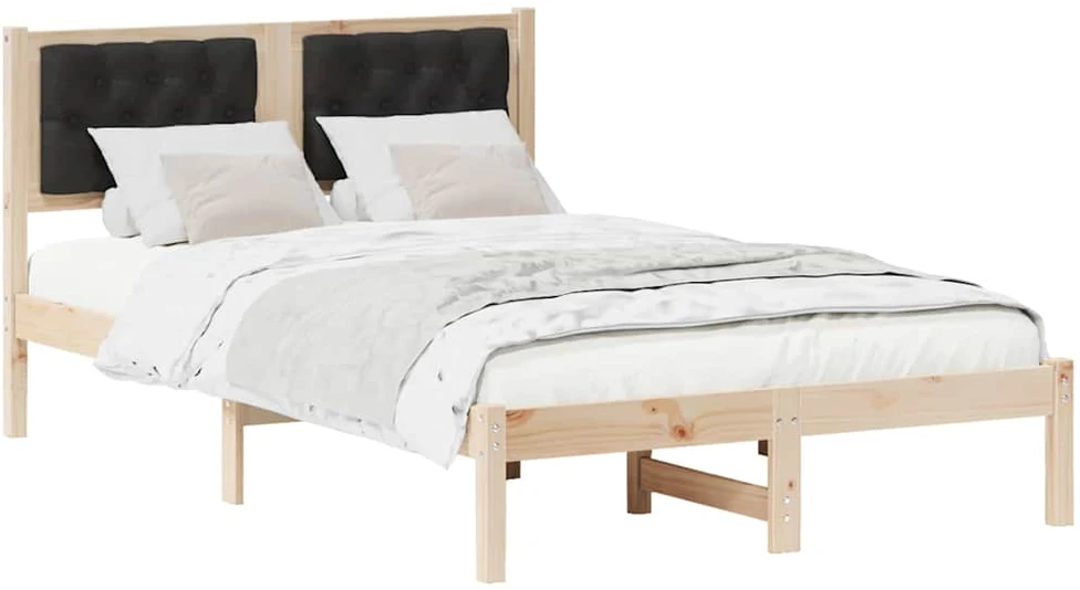 Lova Lovos rėmas Juoda 120 x 190 cm Kietos pušies mediena