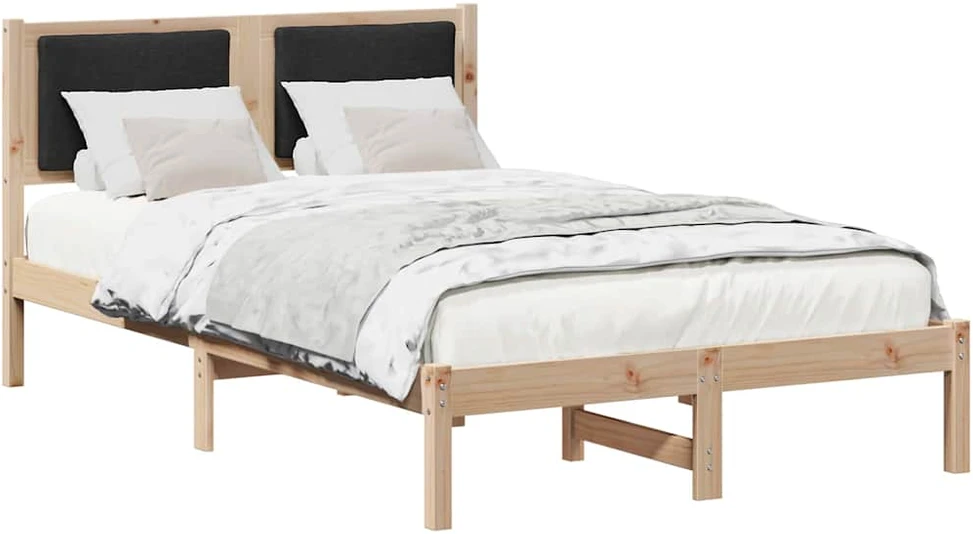Lova Lovos rėmas Juoda 120 x 190 cm Kietos pušies mediena