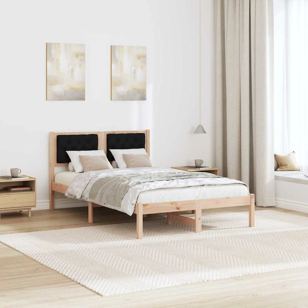 Lova Lovos rėmas Juoda 120 x 190 cm Kietos pušies mediena
