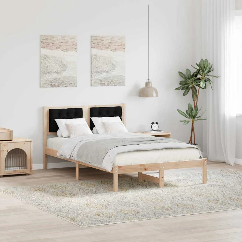 Lova Lovos rėmas Juoda 120 x 190 cm Kietos pušies mediena