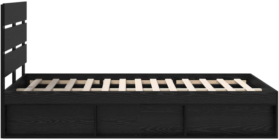 Lova Lovos rėmas Juoda 120 x 200 cm Kietos pušies mediena