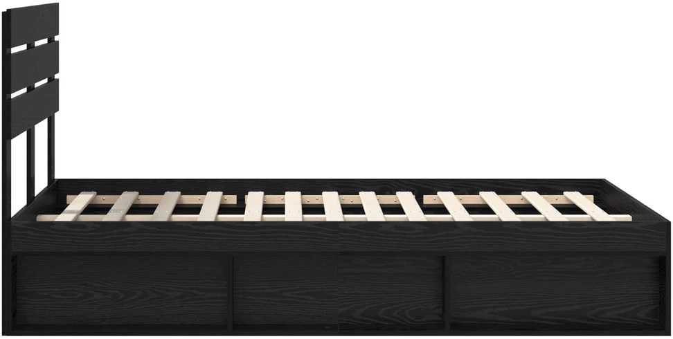 Lova Lovos rėmas Juoda 120 x 200 cm Kietos pušies mediena