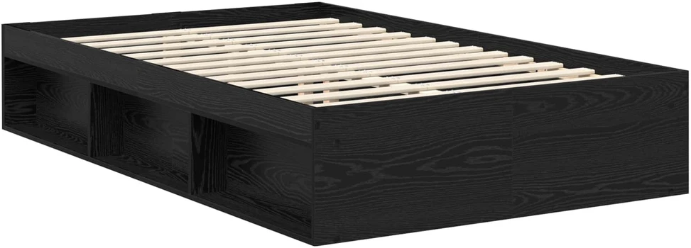 Lova Lovos rėmas Paprastas Juoda 135 x 190 cm Kietos pušies mediena