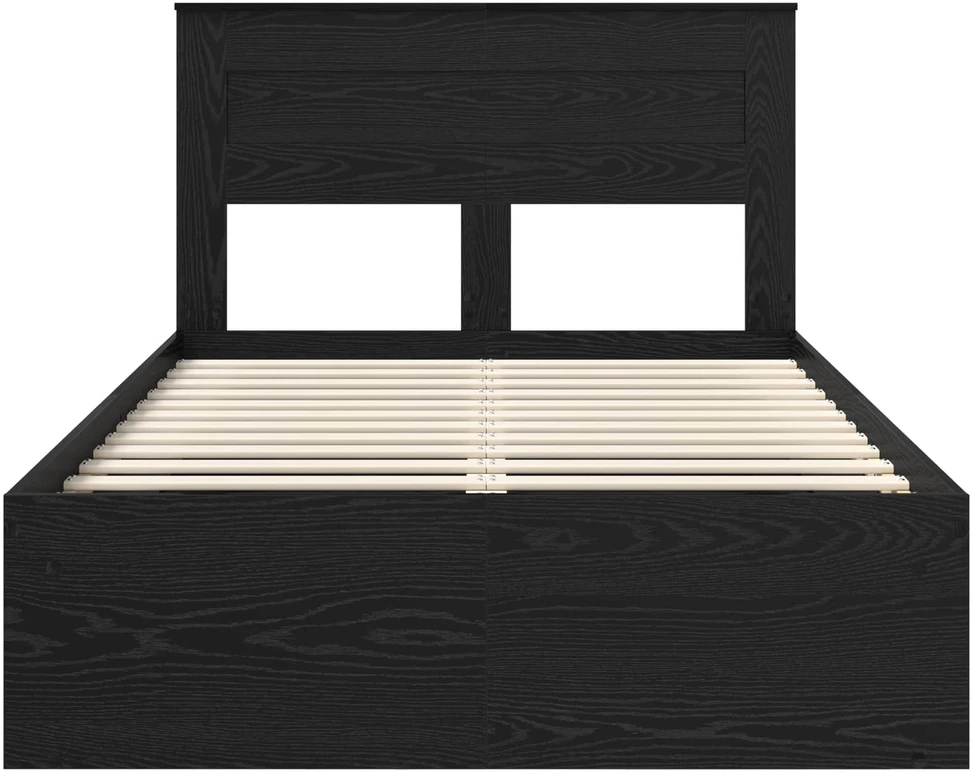 Lova Lovos rėmas Paprastas Juoda 135 x 190 cm Kietos pušies mediena