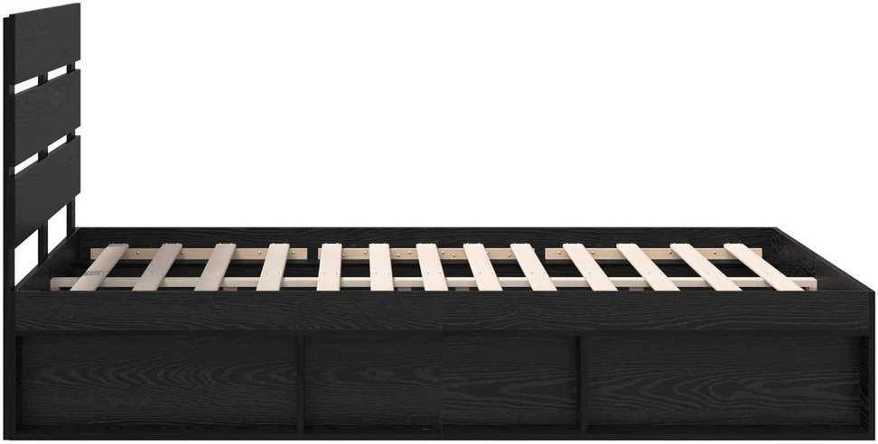 Lovos rėmas Juoda 140 x 190 cm Kietos pušies mediena