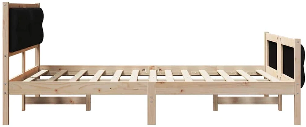 Lovos rėmas Juoda 140 x 190 cm Kietos pušies mediena