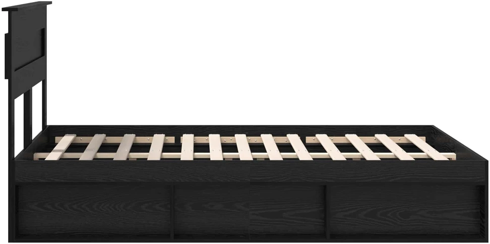 Lovos rėmas Paprastas Juoda 150 x 200 cm Kietos pušies mediena