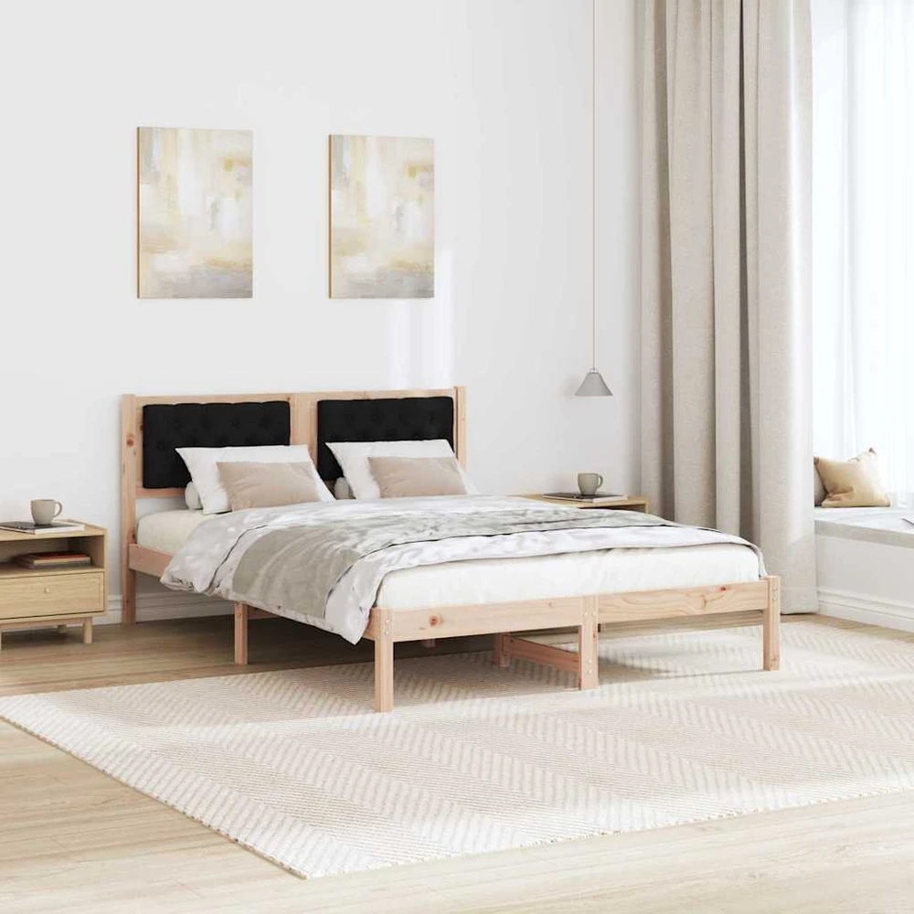 Lovos rėmas Juoda 150 x 200 cm Kietos pušies mediena