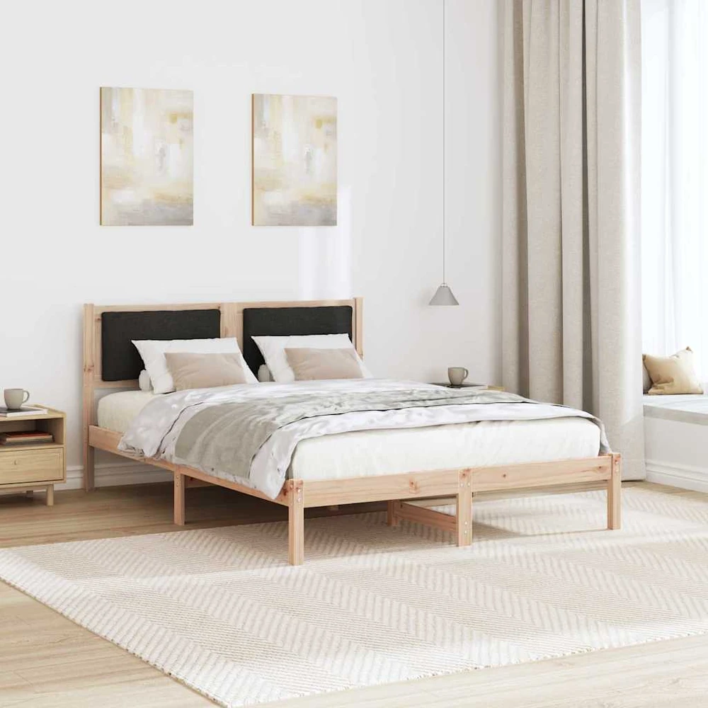 Lovos rėmas Juoda 150 x 200 cm Kietos pušies mediena
